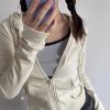 Cropped Soft Stretch Zip-Up Hoodie Cropped Soft Stretch Zip-Up Hoodie