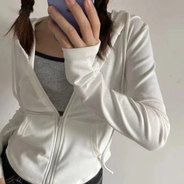 Cropped Soft Stretch Zip-Up Hoodie Cropped Soft Stretch Zip-Up Hoodie