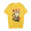 Cute Cat Eating Sushi Unisex Tee