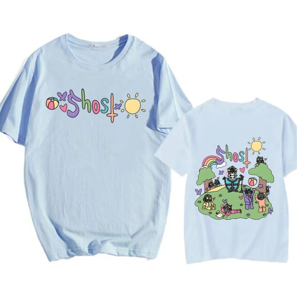 Cute Ghost Band Illustration Unisex Tee