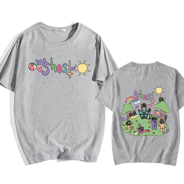 Cute Ghost Band Illustration Unisex Tee