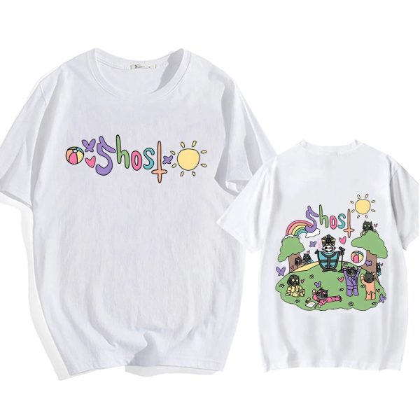 Cute Ghost Band Illustration Unisex Tee