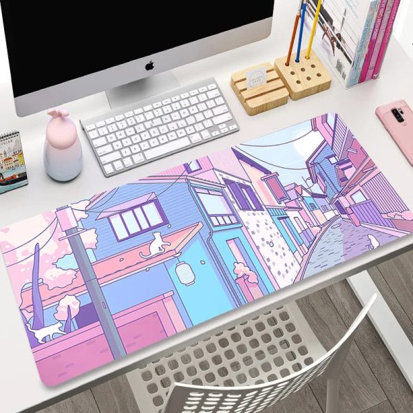 Cute Japanese-themed Cat Large Mouse Pad Collection 1