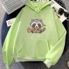 Cute Raccoon Eating Bubble Milk Tea and Pizza Unisex Hoodies