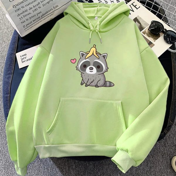 Cute Raccoon with Banana Peel Unisex Hoodie