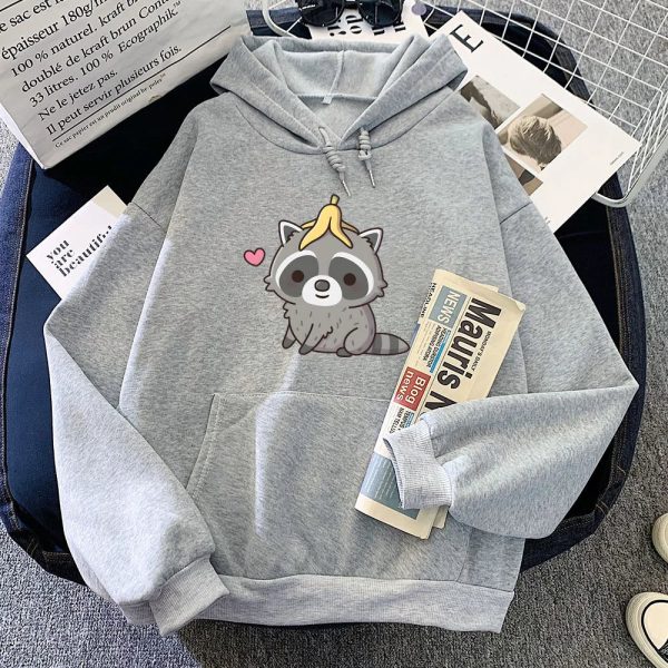 Cute Raccoon with Banana Peel Unisex Hoodie