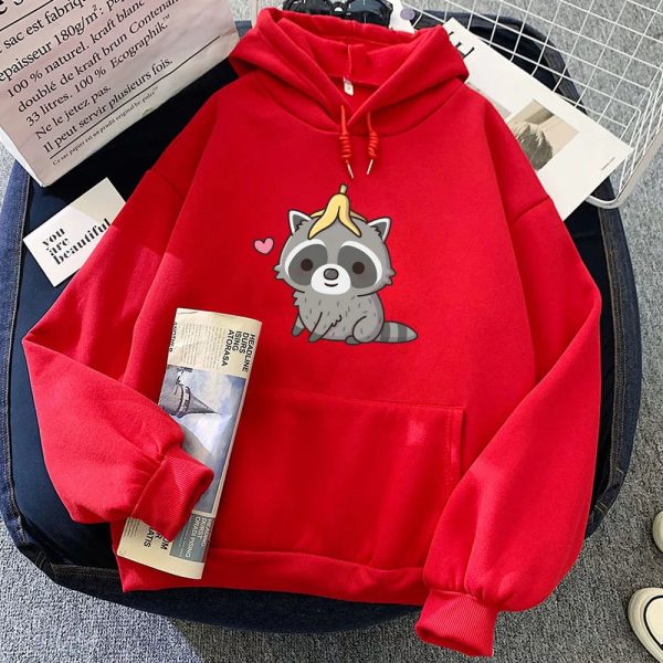 Cute Raccoon with Banana Peel Unisex Hoodie