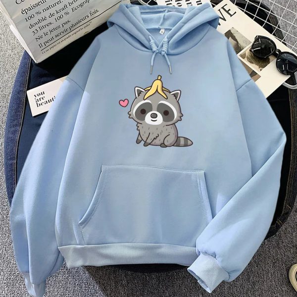 Cute Raccoon with Banana Peel Unisex Hoodie