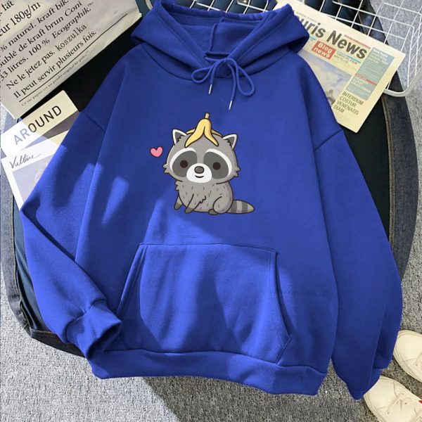 Cute Raccoon with Banana Peel Unisex Hoodie