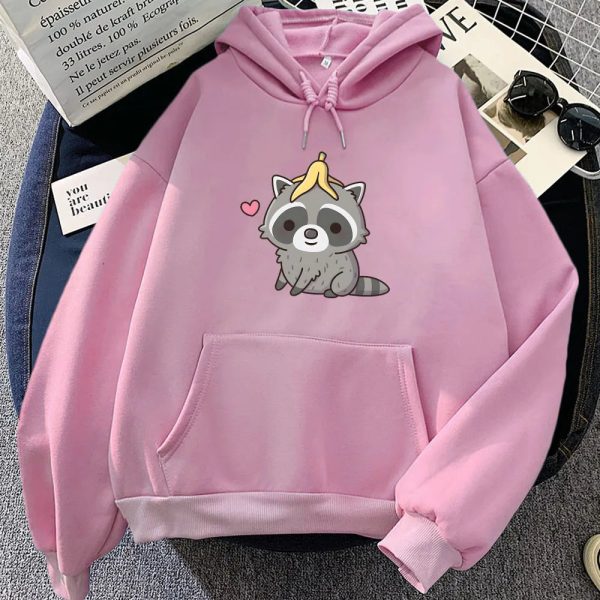 Cute Raccoon with Banana Unisex Hoodie