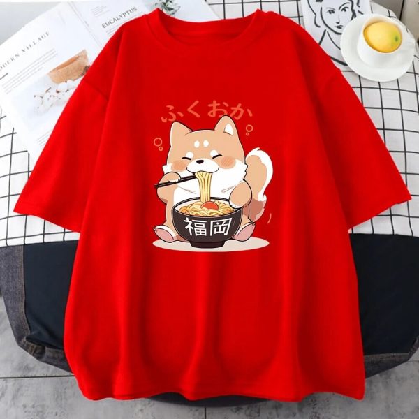 Cute Shiba Inu Slurping Ramen Unisex Tee
