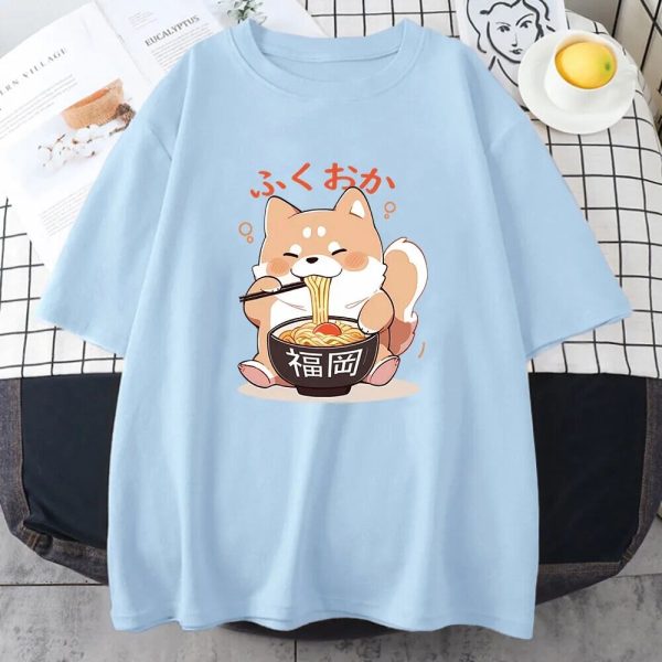 Cute Shiba Inu Slurping Ramen Unisex Tee