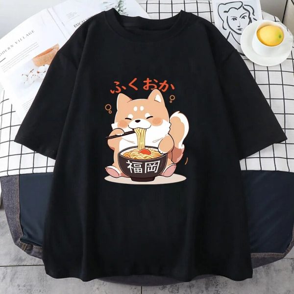 Cute Shiba Inu Slurping Ramen Unisex Tee