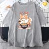 Cute Shiba Inu Slurping Ramen Unisex Tee