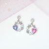 Circle of Love Heart Gold-Plated Hanging Stud Earrings