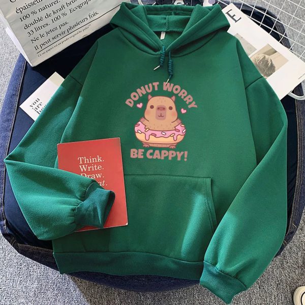 Don't Worry Be Cappy Capybara Donut Unisex Hoodie