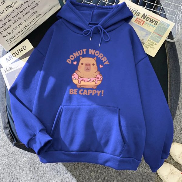 Don't Worry Be Cappy Capybara Donut Unisex Hoodie
