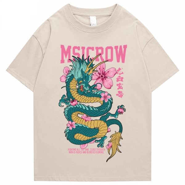 Emerald Dragon Pink Sakura Unisex Cotton Tee