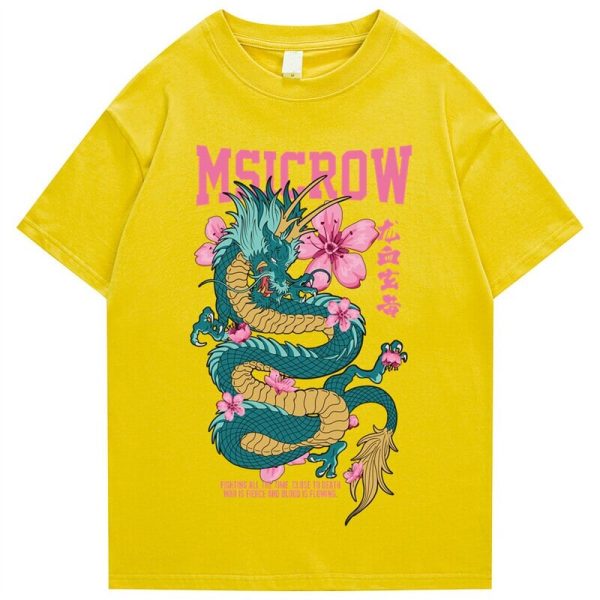 Emerald Dragon Pink Sakura Unisex Cotton Tee