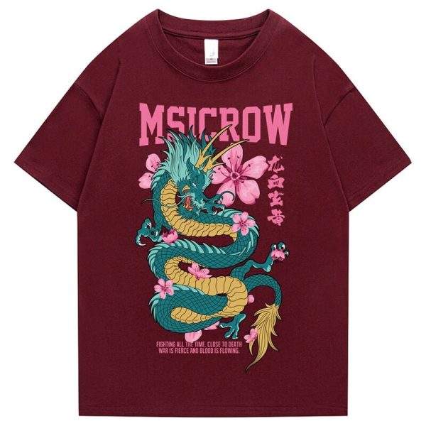 Emerald Dragon Pink Sakura Unisex Cotton Tee
