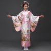 Long Traditional Japanese-themed Cloudy Women's Kimono