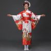 Long Traditional Japanese-themed Cloudy Women's Kimono