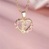 Flora Heart Initial Gold Women's Necklace
