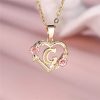 Flora Heart Initial Gold Women's Necklace