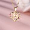 Flora Heart Initial Gold Women's Necklace