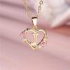 Flora Heart Initial Gold Women's Necklace