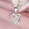 Bloom Heart Initial Silver Women's Necklace