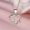 Bloom Heart Initial Silver Women's Necklace
