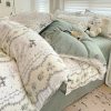 Floral Sage Green & Cream Botanical Print Bedding Set