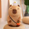 Fluffy Sleepy Capybara with Orange Plushie