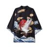Fox Cranes Dragon Japanese Women Kimono Robe Cardigan
