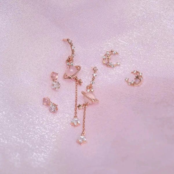 Galaxy Bloom 18k Gold-plating Earrings (6pc Set)