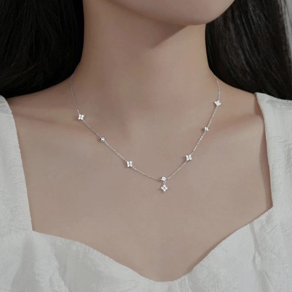 Golden Blossom Zircon Necklace Chain