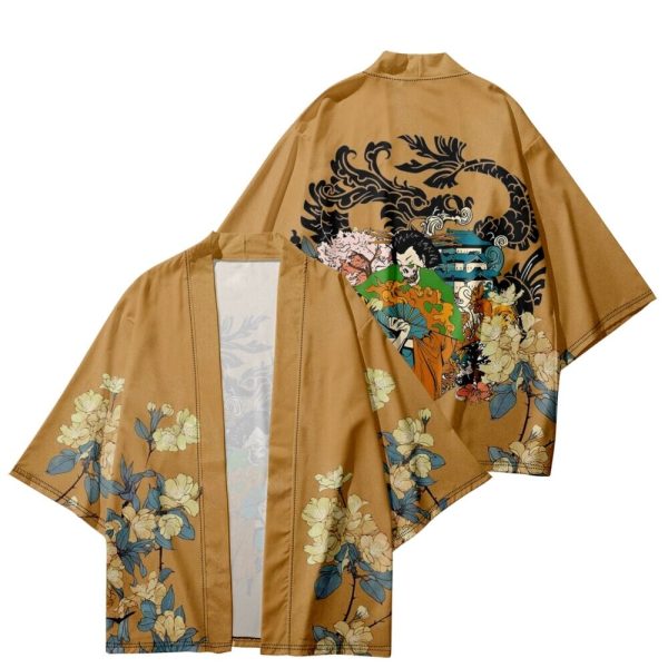 Golden Japanese Mystical Lady Kimono
