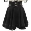 Gothic Heart Bow High Waist Black Plaid Skirt