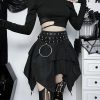 Gothic Witch Punk Irregular Black Skirt