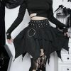 Gothic Witch Punk Irregular Black Skirt