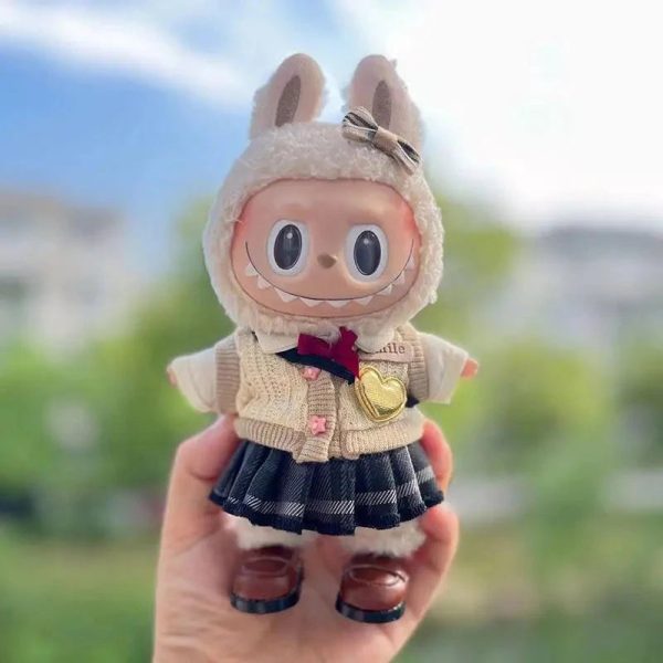 Handmade Labubu School Uniform Outfit with Accessories