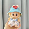Handmade Labubu Summer Dungarees Checked Bear Outfit with Accessories