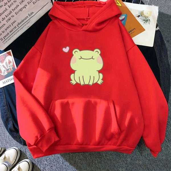 Happy Green Blushing Frog Unisex Hoodie