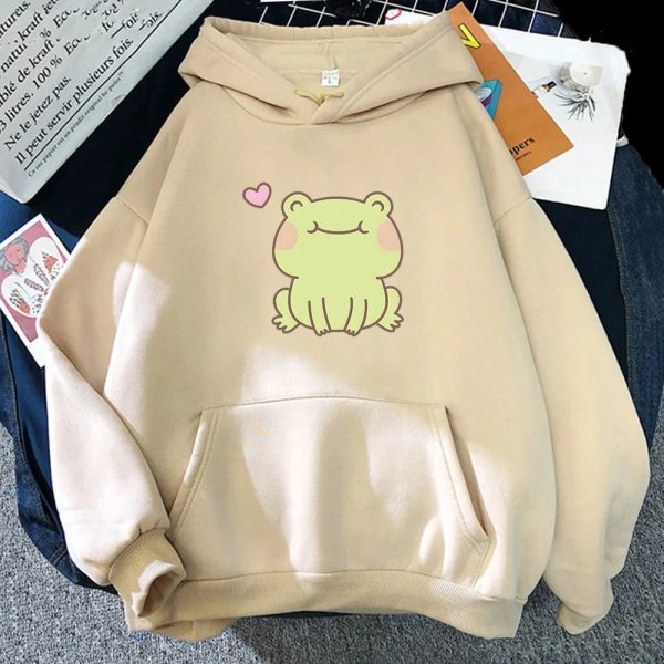 Happy Green Blushing Frog Unisex Hoodie