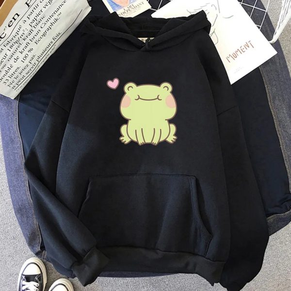 Happy Green Blushing Frog Unisex Hoodie