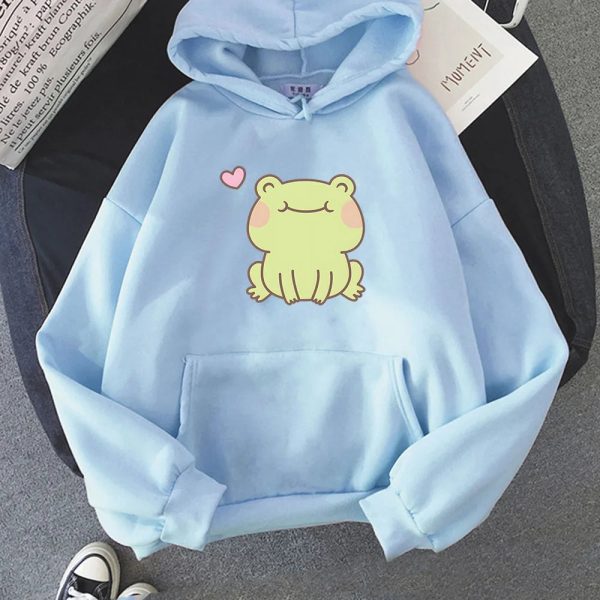 Happy Green Blushing Frog Unisex Hoodie