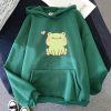 Happy Green Blushing Frog Unisex Hoodie