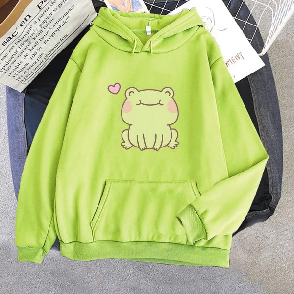 Happy Green Blushing Frog Unisex Hoodie