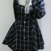 Harajuku Black Plaid Hearts Laced Lolita Women's Dress